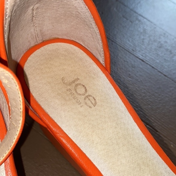 Joe fresh shoes orange platform ankle strap adjustable size 9 - Picture 2 of 7